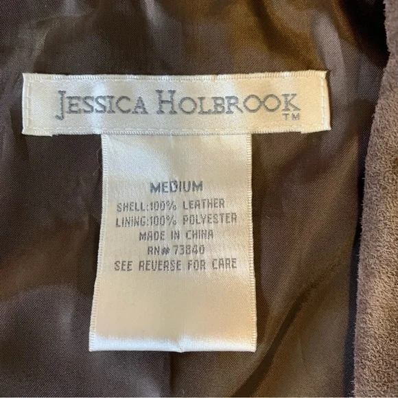 Vtg brown genuine suede leather jacket M